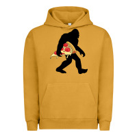 Pigment Peanut Butter bigfoot carrying pizza Urban Hoodie - artisFamous