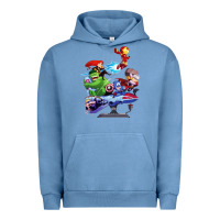 Pigment Pebble Blue superheroes Urban Hoodie - artisFamous