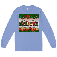 Colony Blue Christmas Believe Long Sleeve Tee - BundleAndBundleShop