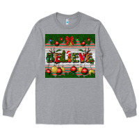 Heather Grey Christmas Believe Long Sleeve Tee - BundleAndBundleShop