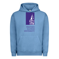 Pigment Pebble Blue Western Illinois College Urban Hoodie - artisFamous