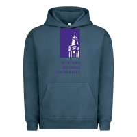 Pigment Midnight Navy Western Illinois College Urban Hoodie - artisFamous