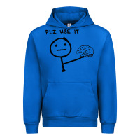 Cobalt Plz Use It Text Graphic Urban Hoodie - artisFamous