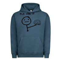 Pigment Midnight Navy Plz Use It Text Graphic Urban Hoodie - artisFamous