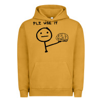 Pigment Peanut Butter Plz Use It Text Graphic Urban Hoodie - artisFamous