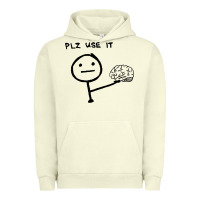 Pigment Pistachio Plz Use It Text Graphic Urban Hoodie - artisFamous