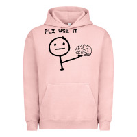 Pigment Salmon Plz Use It Text Graphic Urban Hoodie - artisFamous