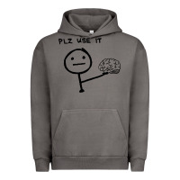 Pigment Tornado Plz Use It Text Graphic Urban Hoodie - artisFamous