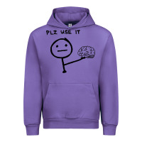 Tulip Plz Use It Text Graphic Urban Hoodie - artisFamous