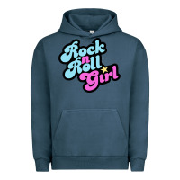 Pigment Midnight Navy rock n roll girl Urban Hoodie - artisFamous