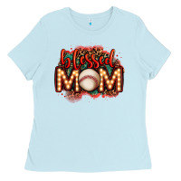 Blessed Baseball Mom Lightbulb Letters Ladies Tee | Teevron