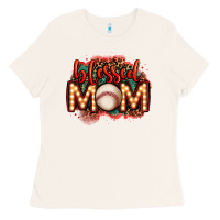Bone blessed baseball mom lightbulb letters Ladies Tee - OliviaCreatesArt