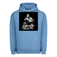 Pigment Pebble Blue Johnny Cash Music Urban Hoodie - artisFamous