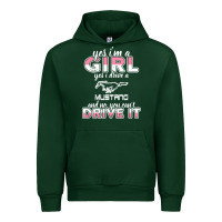 Forest Green mustang i m a girl who drives a mustang Urban Hoodie - artisFamous