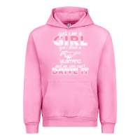 Fuchsia Pink mustang i m a girl who drives a mustang Urban Hoodie - artisFamous