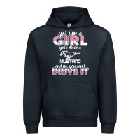 Navy mustang i m a girl who drives a mustang Urban Hoodie - artisFamous