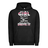 Pigment Black mustang i m a girl who drives a mustang Urban Hoodie - artisFamous
