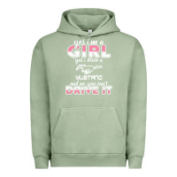 Pigment Oil Green mustang i m a girl who drives a mustang Urban Hoodie - artisFamous