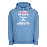 Pigment Pebble Blue mustang i m a girl who drives a mustang Urban Hoodie - artisFamous