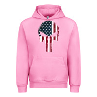 Fuchsia Pink the punisher american flag Urban Hoodie - artisFamous