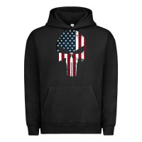 Pigment Black the punisher american flag Urban Hoodie - artisFamous