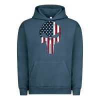 Pigment Midnight Navy the punisher american flag Urban Hoodie - artisFamous