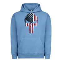 Pigment Pebble Blue the punisher american flag Urban Hoodie - artisFamous