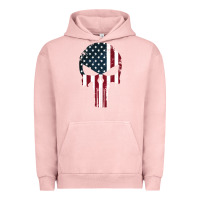 Pigment Salmon the punisher american flag Urban Hoodie - artisFamous