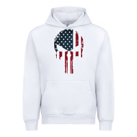 White the punisher american flag Urban Hoodie - artisFamous