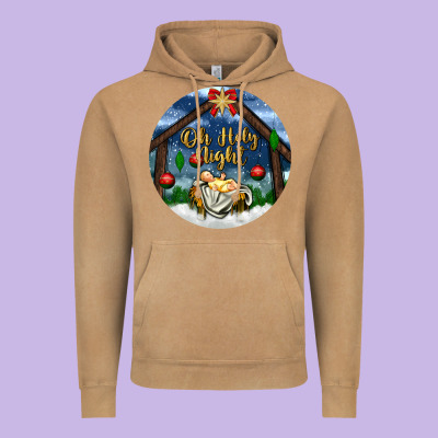Oh Holy Night Vintage Hoodie Designed By Bundleandbundleshop