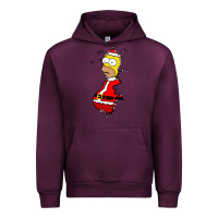 Mauve Wine Homer Claus Christmas Urban Hoodie - artisFamous