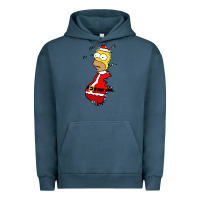 Pigment Midnight Navy Homer Claus Christmas Urban Hoodie - artisFamous