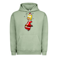 Pigment Oil Green Homer Claus Christmas Urban Hoodie - artisFamous