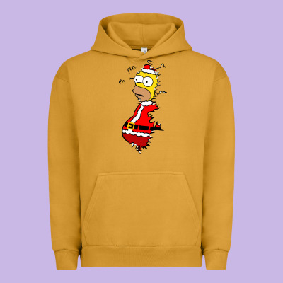 Homer Claus Christmas Urban Hoodie Designed By Artisfamous