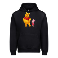 Black Winnie the Pooh Piglet Urban Hoodie - artisFamous