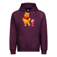 Mauve Wine Winnie the Pooh Piglet Urban Hoodie - artisFamous