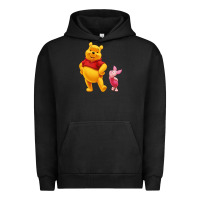 Pigment Black Winnie the Pooh Piglet Urban Hoodie - artisFamous