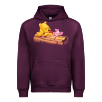 Mauve Wine Winnie the Pooh Piglet Urban Hoodie - artisFamous