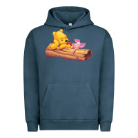 Pigment Midnight Navy Winnie the Pooh Piglet Urban Hoodie - artisFamous