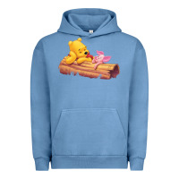 Pigment Pebble Blue Winnie the Pooh Piglet Urban Hoodie - artisFamous