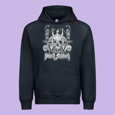 Black Sab.bath Official Vintage Dancing Skele Urban Hoodie Designed By Artisfamous