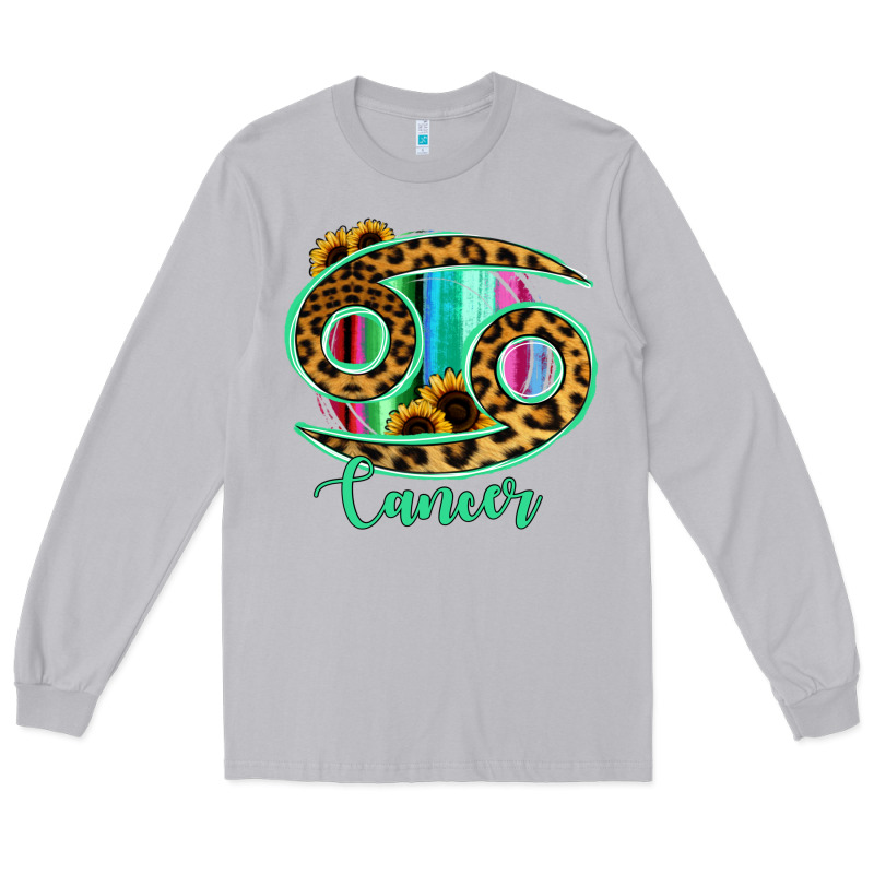 Cancer Zodiac Sign Sunflower Leopard Serape Long Sleeve Tee by RanaPortraitStore | Teevron