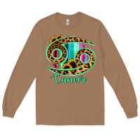 Toasted Coconut Cancer Zodiac Sign Sunflower Leopard Serape Long Sleeve Tee - RanaPortraitStore