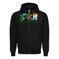 Black peace love dental for Christmas Zipper Hoodie - AdoDesignShop