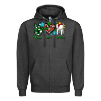 Charcoal Heather peace love dental for Christmas Zipper Hoodie - AdoDesignShop