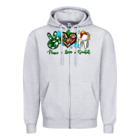 Heather Grey peace love dental for Christmas Zipper Hoodie - AdoDesignShop
