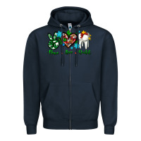 Navy peace love dental for Christmas Zipper Hoodie - AdoDesignShop