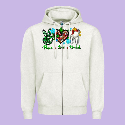 Peace Love Dental For Christmas Zipper Hoodie Designed By Adodesignshop