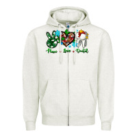 Oatmeal Heather peace love dental for Christmas Zipper Hoodie - AdoDesignShop