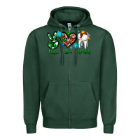 Sports Green peace love dental for Christmas Zipper Hoodie - AdoDesignShop